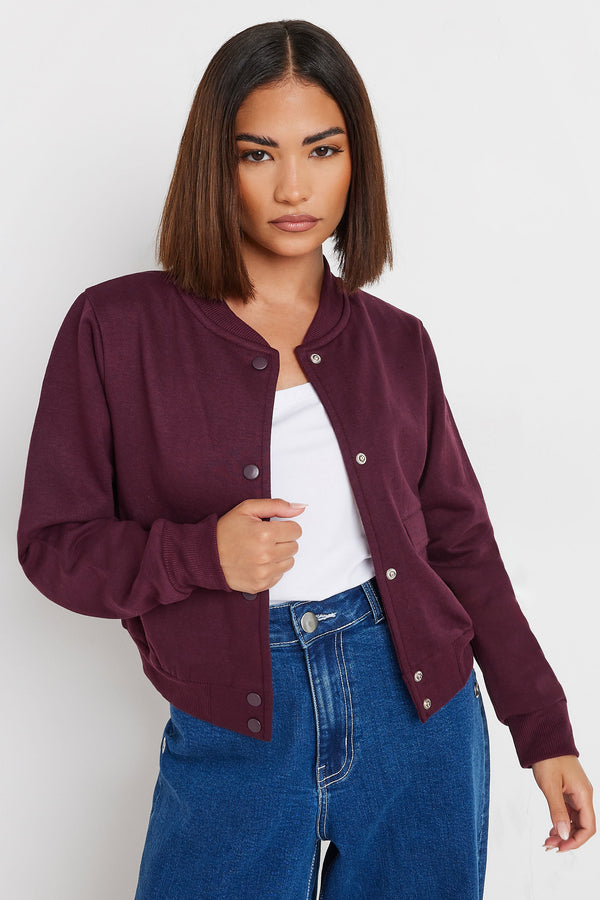 Pixie Girl Burgundy Red Jersey Bomber Jacket