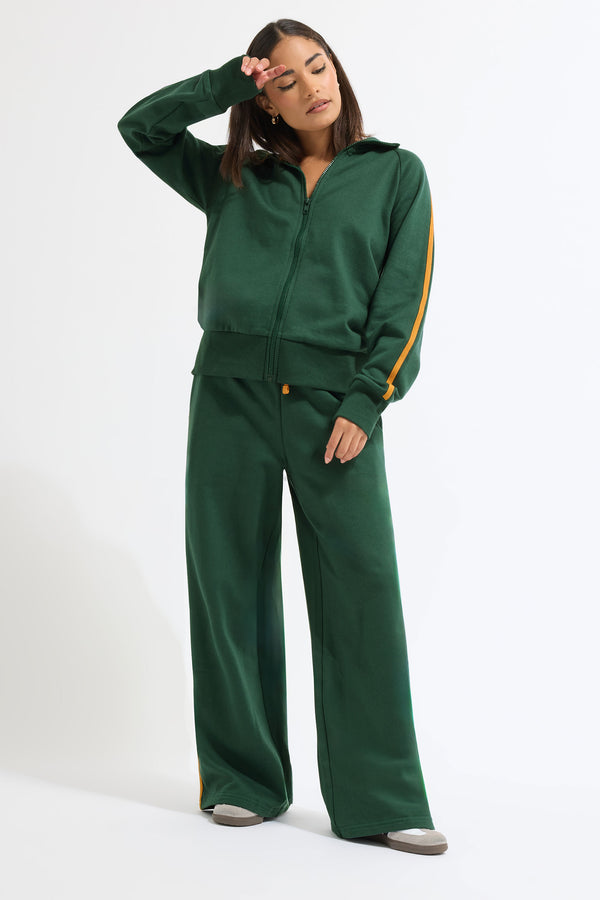 PixieGirl Petite Contrast Piping Zip Sweatshirt