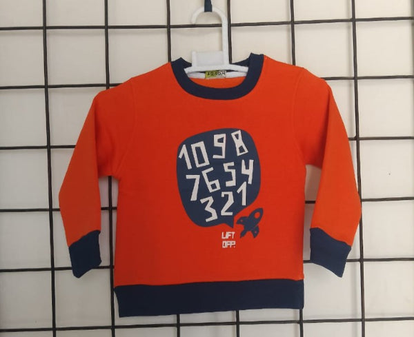 Boy's Printed Sweatshirt, "LIFT OFF!"