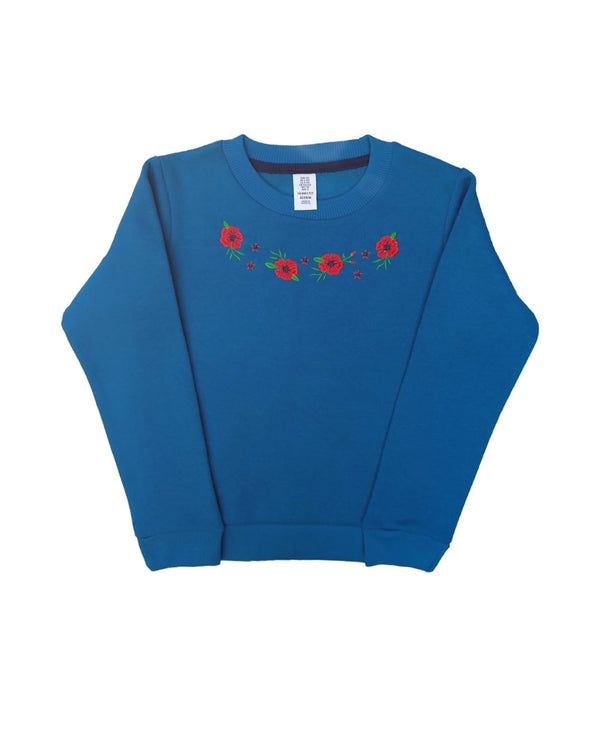 Girls, Embroidery sweatshirt See Blue