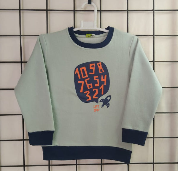 Boy's Printed Sweatshirt, "LIFT OFF!"