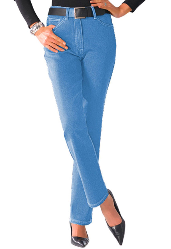 5-pocket stretch straight jeans