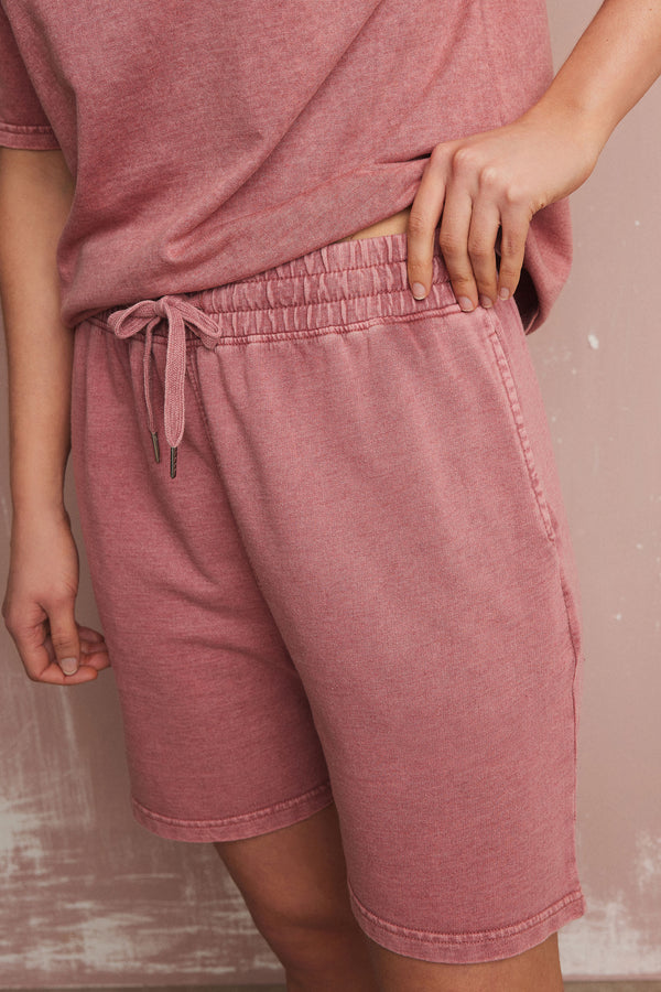 LTS Tall Pink Acid Wash Sweat Shorts