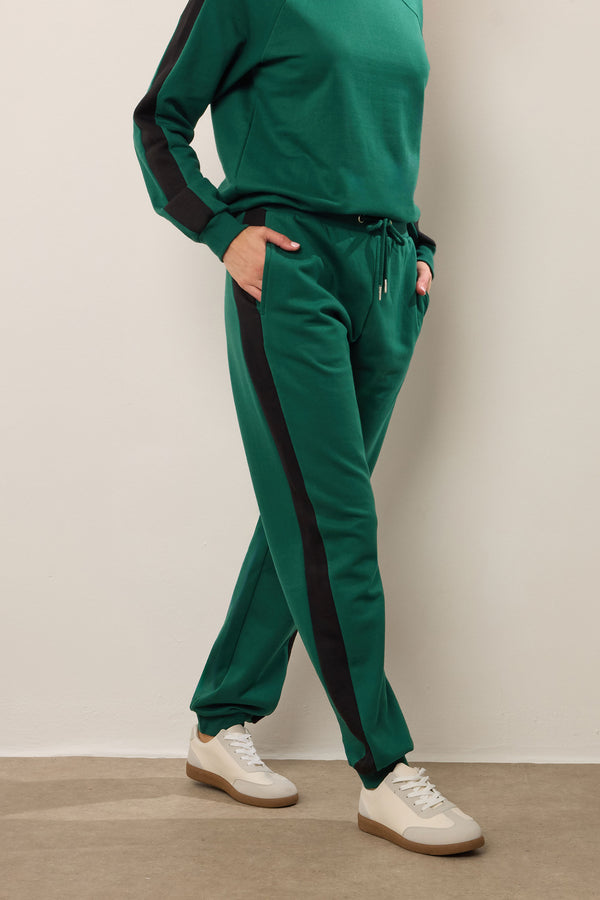 LTS Tall Green Color Black Cuffed Joggers