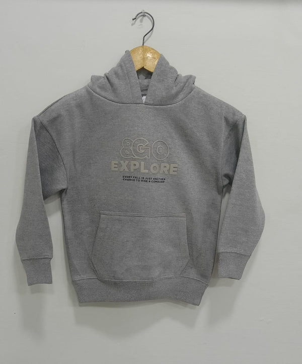 Boy's Printed Hoodie "GO & EXPLORE"