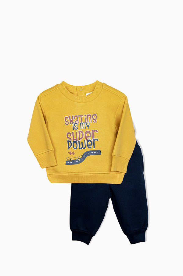 Baby Boys Printed tracksuit  Yellow & Navy