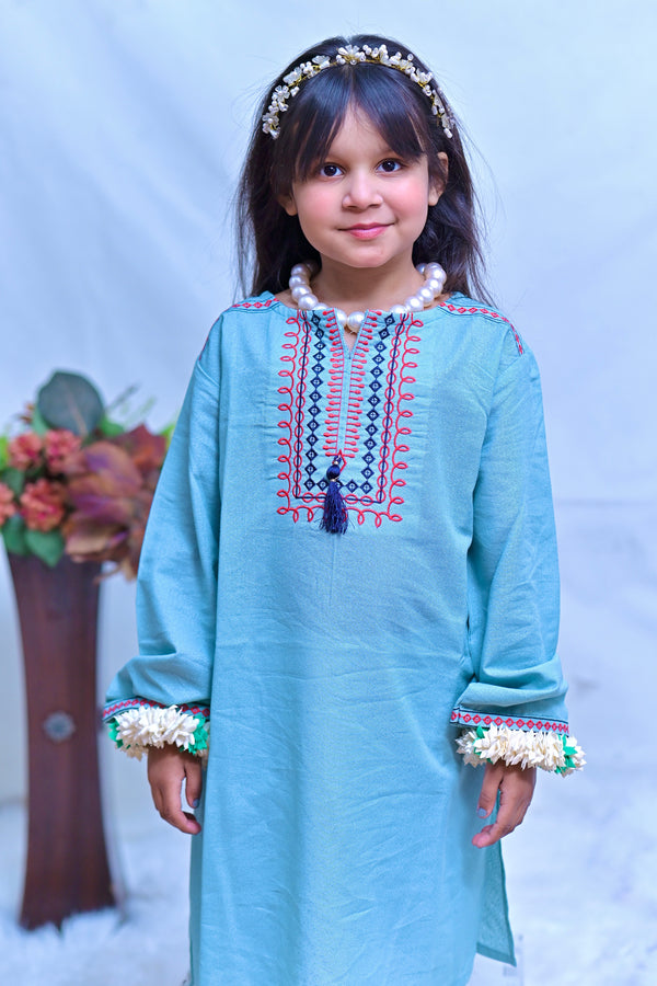 Girl's Cotton Embroidered kurti
