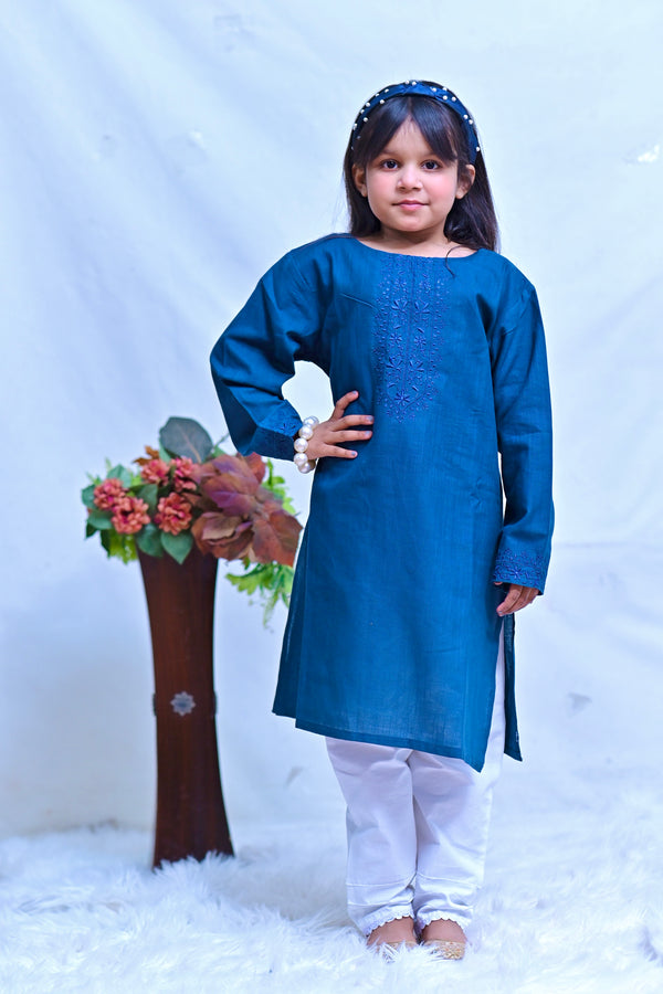 Girl's Cotton Embroidered kurti