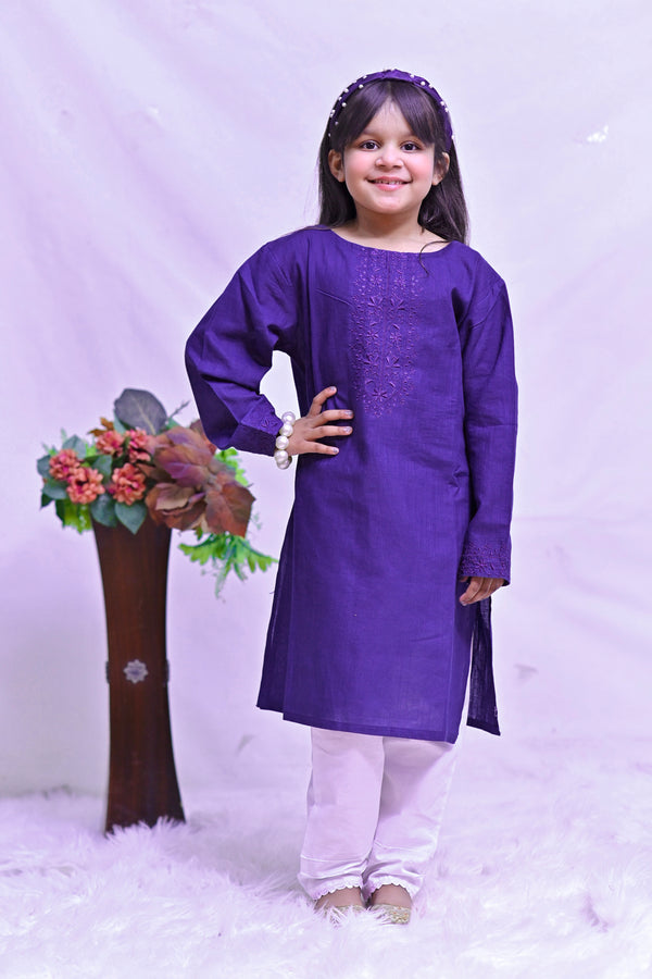 Girl's Cotton Embroidered kurti