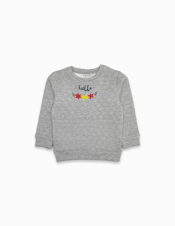 Girls,Embroidery sweatshirt Gray