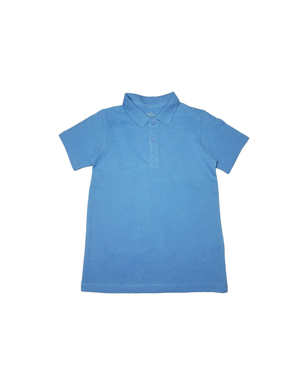 Boys Light blue pique polo shirt