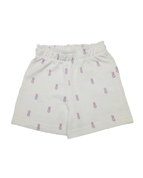 Baby Girls White Print shorts