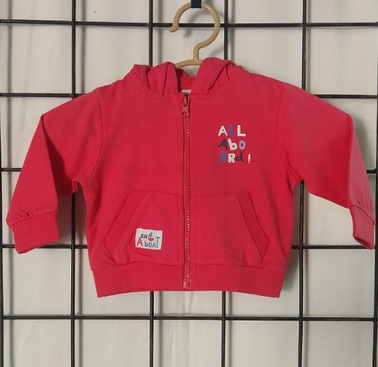 Baby boys Printed Zipper, "All Abo Ard!"