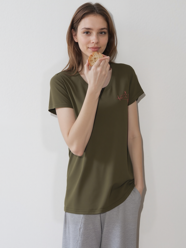 Perforce lady short sleeves t-shirt in Olive Green