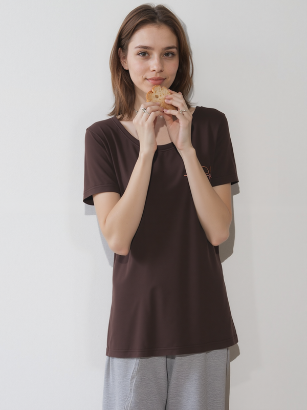 Perforce lady short sleeves t-shirt in Brown