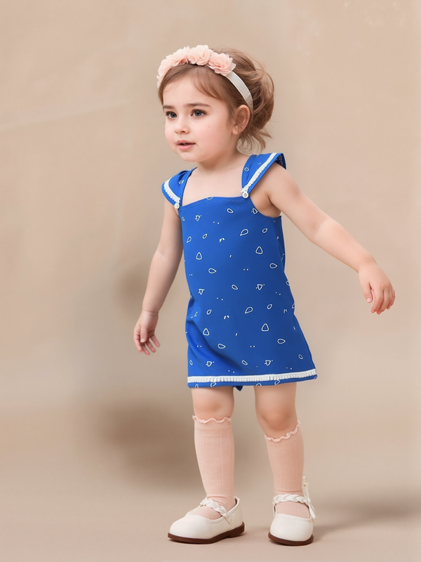 Baby girls royal blue flower dress with Pantie 6 - 18 months
