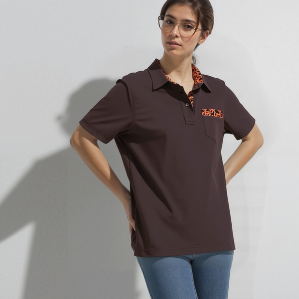Women's Parforce women's polo shirt with forest animal detail