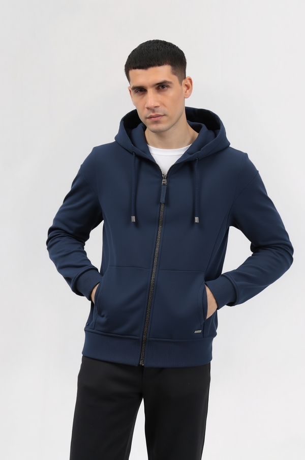 Men's - Pocket Sweat-jacket with hoodie