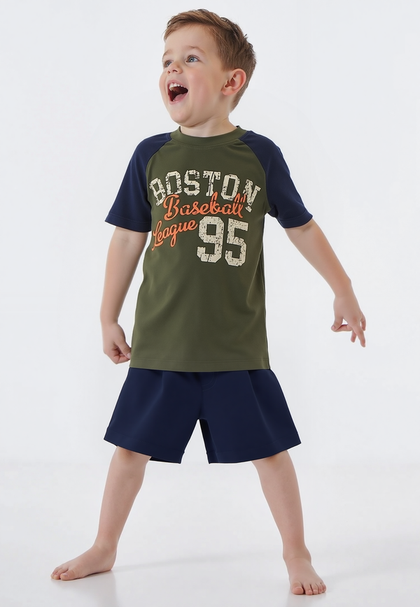 Boys Short Sleeve  T-Shirt "Boston Baseball League 95"