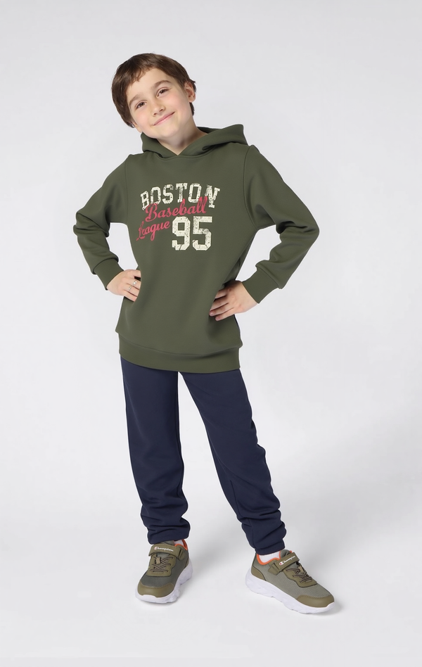 Boy's Printed Hoodie "Boston Baseball League 95"