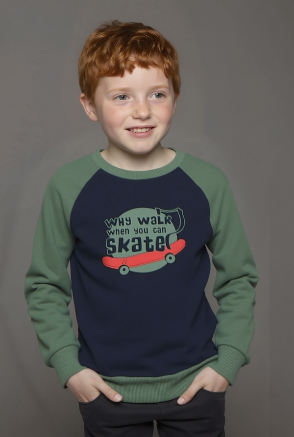 Boy's Printed Sweatshirt, "Skate"