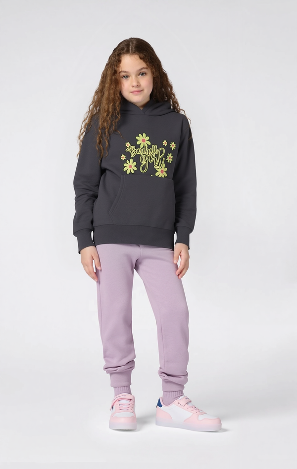 Girls Printed Hoodie, Baseball Girl