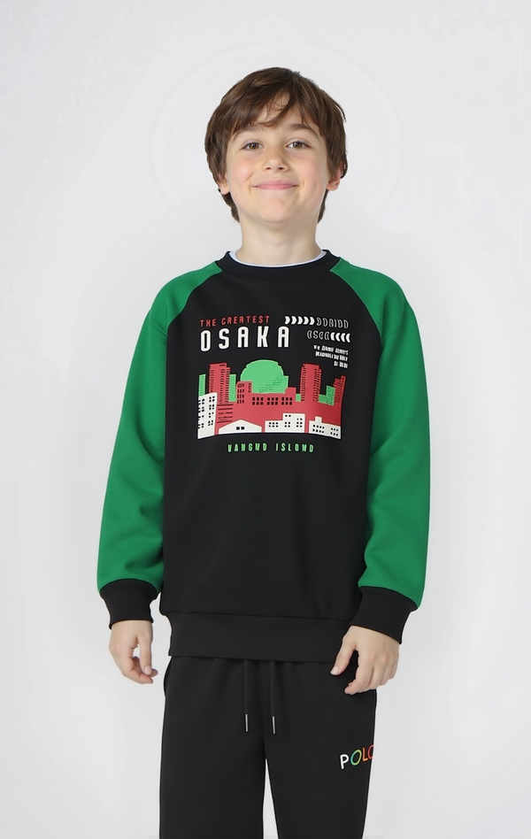 Boy's Printed Sweatshirt, "The Greatest Osaka"
