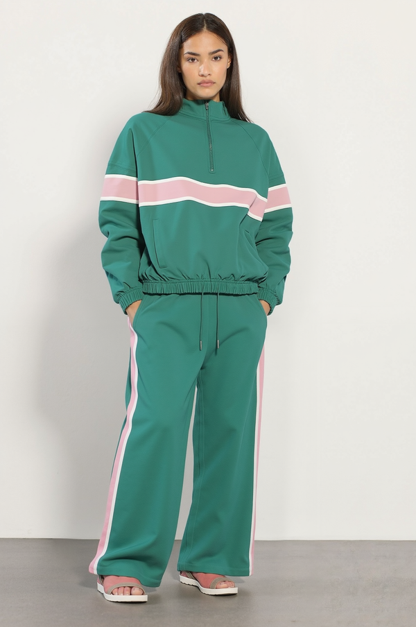 PixieGirl Green Pink Zip Sweatshirt