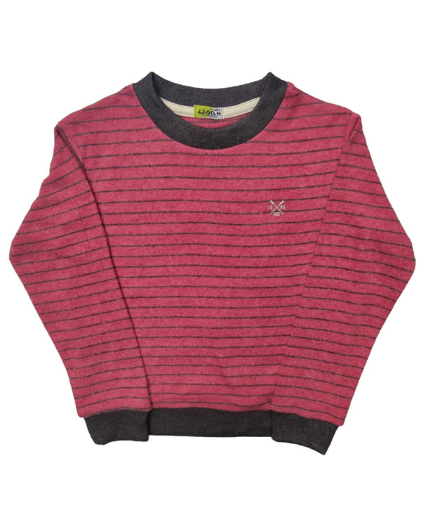 Boy's Printed Sweatshirt Maroon Pink