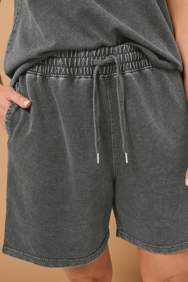 LTS Tall Pink Acid Wash Sweat Shorts
