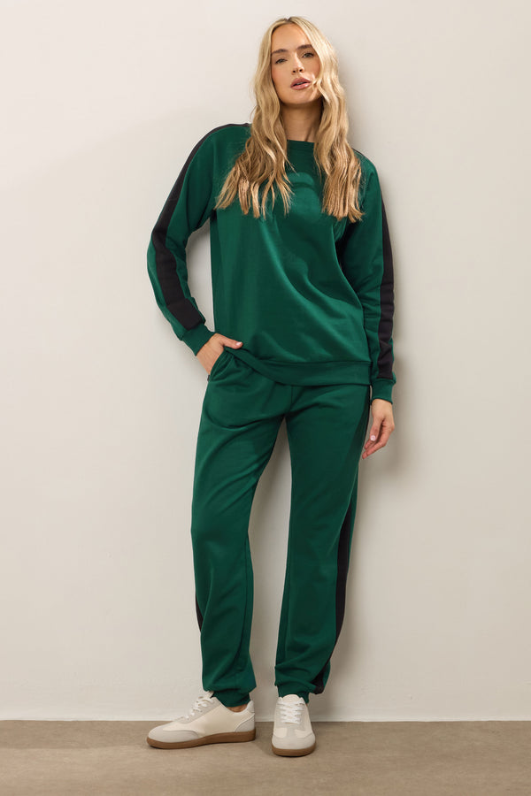 LTS Tall Green Color Black Sweatshirt