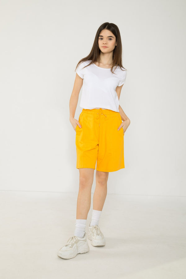 Girls Plush Shorts, Yellow