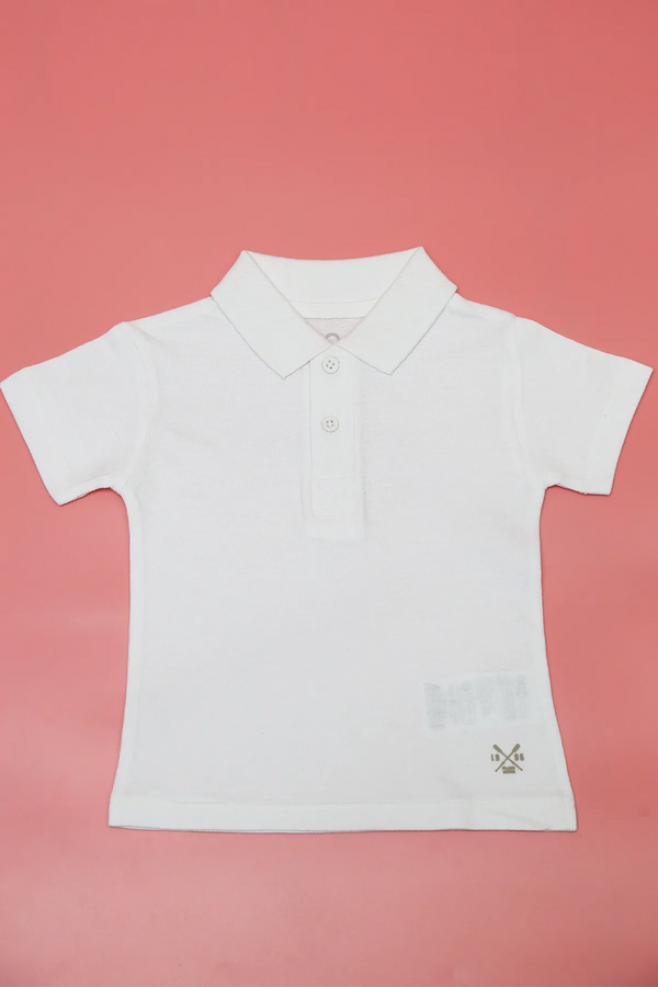 Polo shirt for baby boys 6 - 36 months, WHITE
