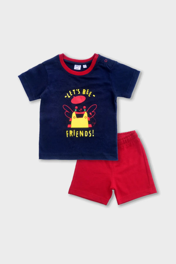 T-shirt + Shorts set for Baby Boy 'Let's Be Friends!'