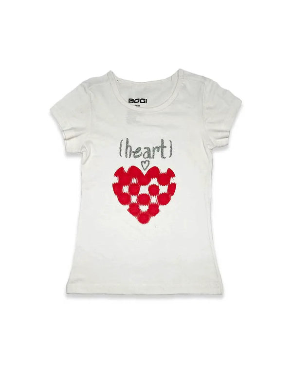 Cotton 'Heart' T-Shirts for Girls